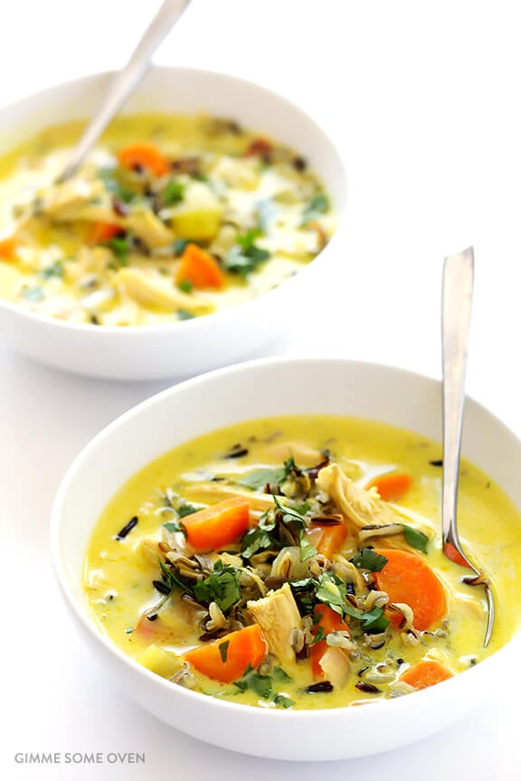 Curried Chicken and Wild Rice Soup | gimmesomeoven.com #glutenfree