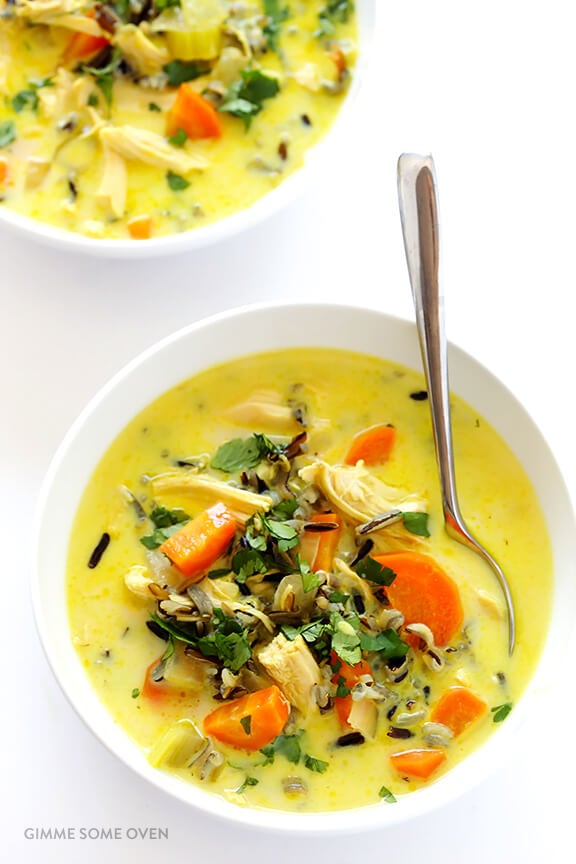 Curried Chicken and Wild Rice Soup | gimmesomeoven.com #glutenfree