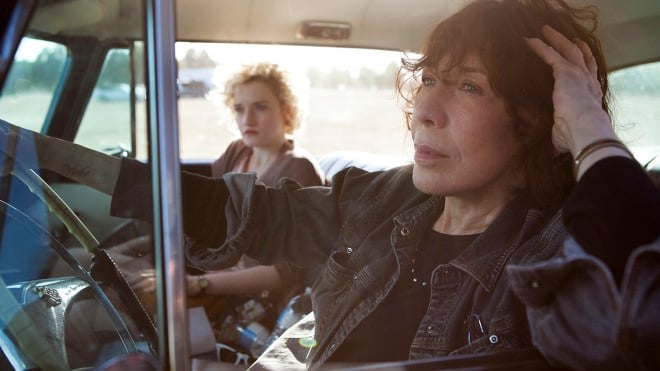 Lily Tomlin and Julia Garner in Paul Weitz's Grandma. Photo by Aaron Epstein.