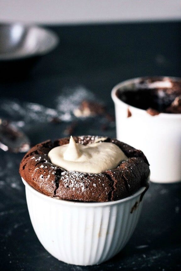 Flourless Dark Chocolate Soufflé with Earl Grey Cream | theartfuldesperado.com 