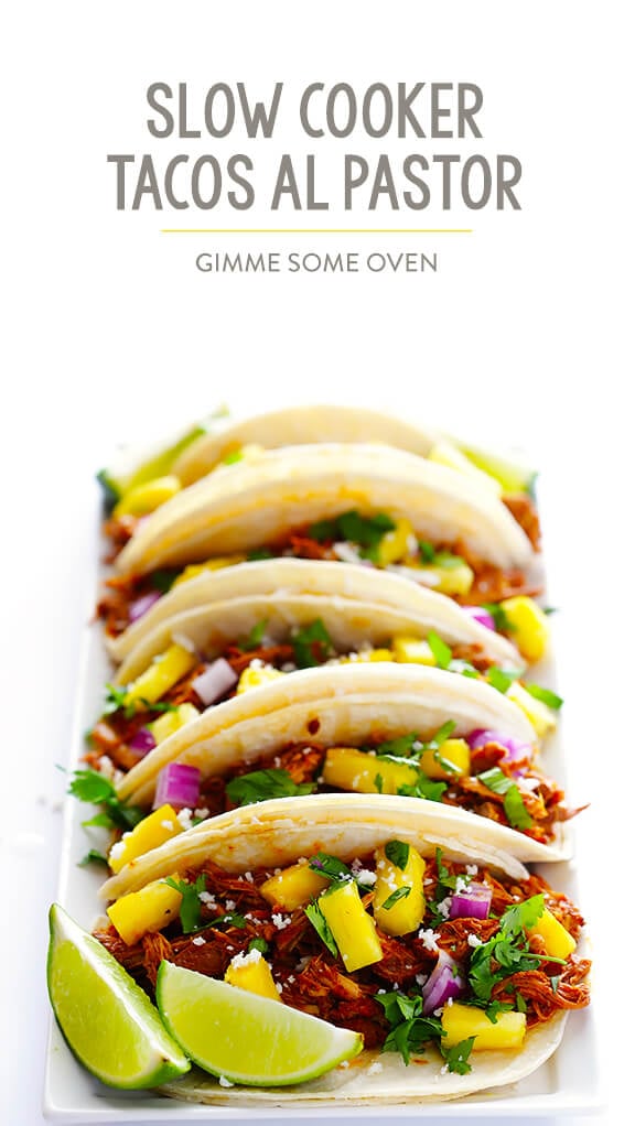 Slow Cooker Tacos Al Pastor Recipe | gimmesomeoven.com