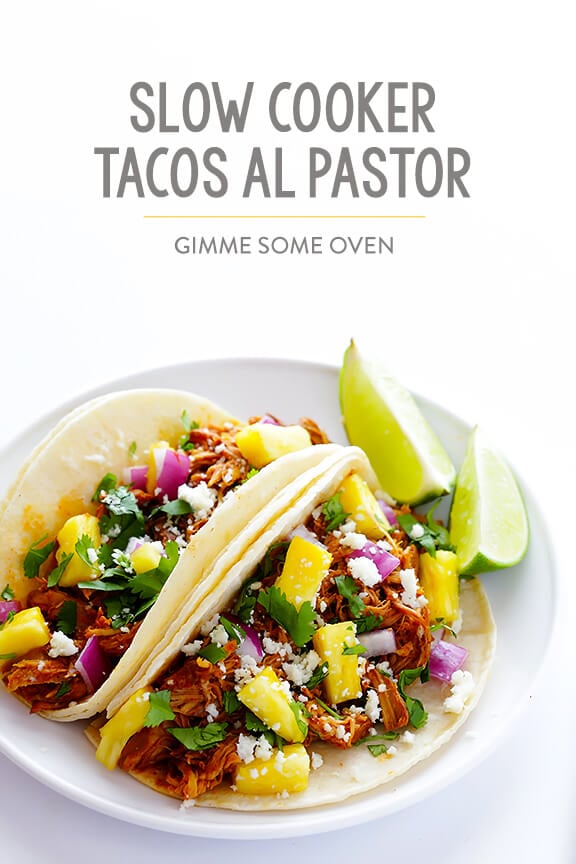 Slow Cooker Tacos Al Pastor Recipe | gimmesomeoven.com