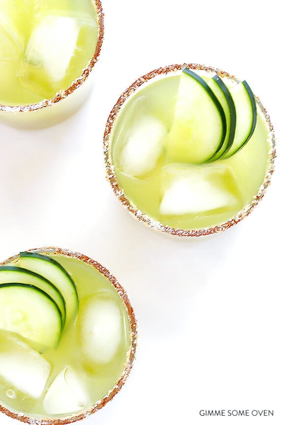 Spicy Cucumber Margaritas Recipe | gimmesomeoven.com