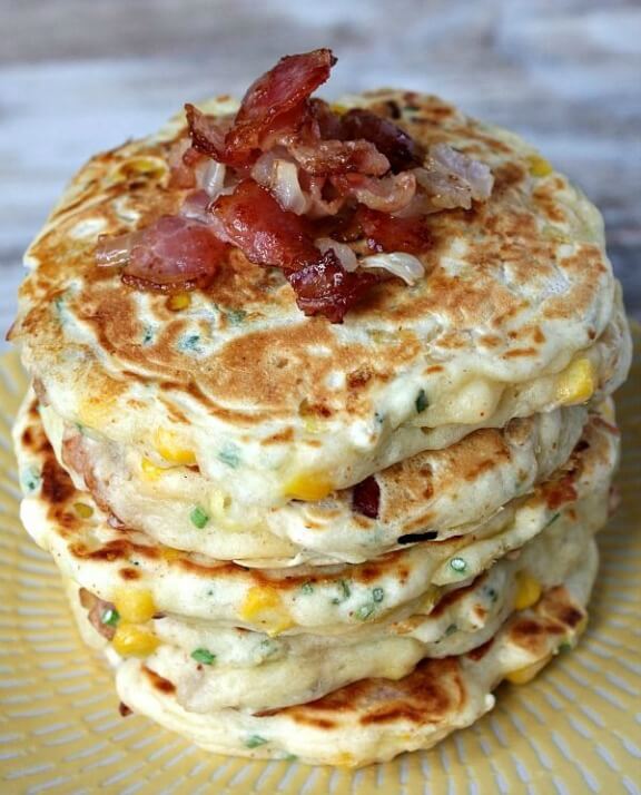 Bacon and Corn Griddle Cakes | recipegirl.com