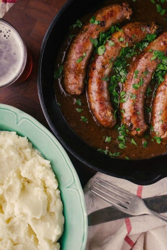 Bangers and Mash with Beer and Onion Gravy | simpleprovisions.com.au