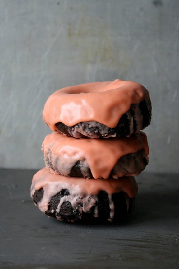 Chocolate Donuts with Blood Orange Glaze | tastykitchen.com