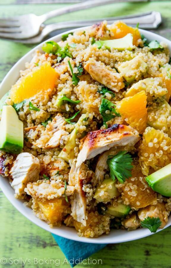 Citrus Chicken Quinoa Salad | sallysbakingaddiction.com