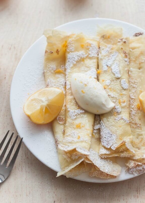 Crepes with Whipped Meyer Lemon Ricotta | bloggingoverthyme.com