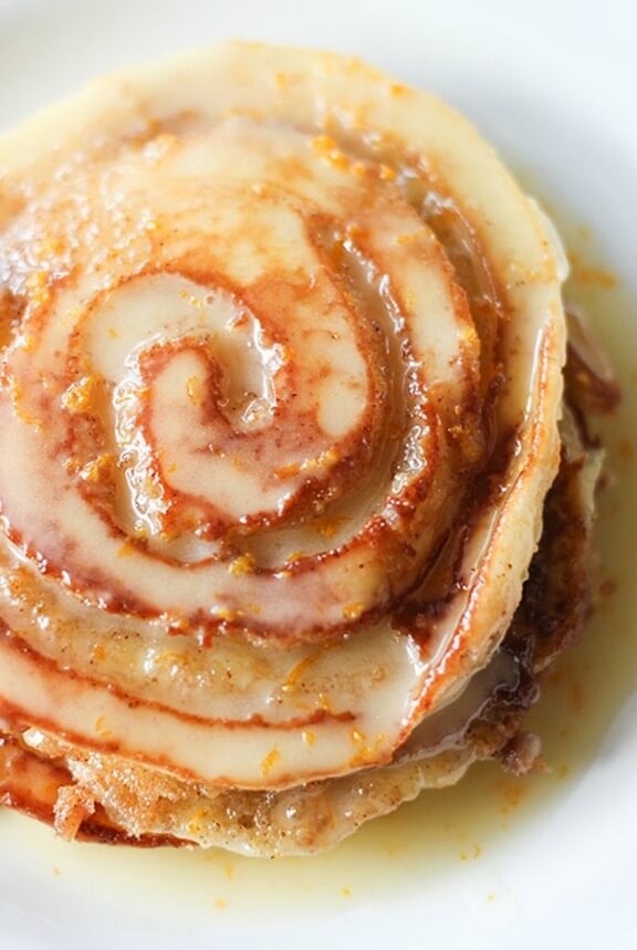 Orange Sweet Roll Pancakes | number-2-pencil.com