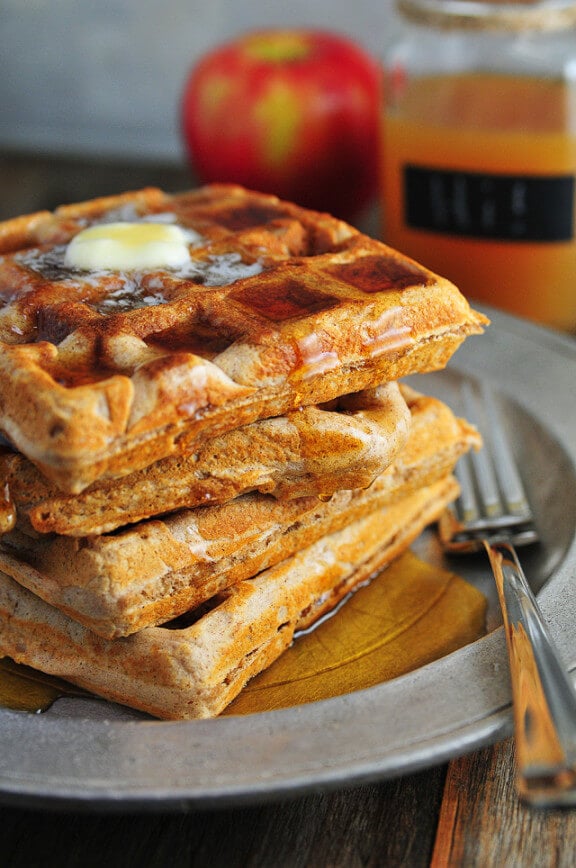 Apple Cider Waffles | addapinch.com