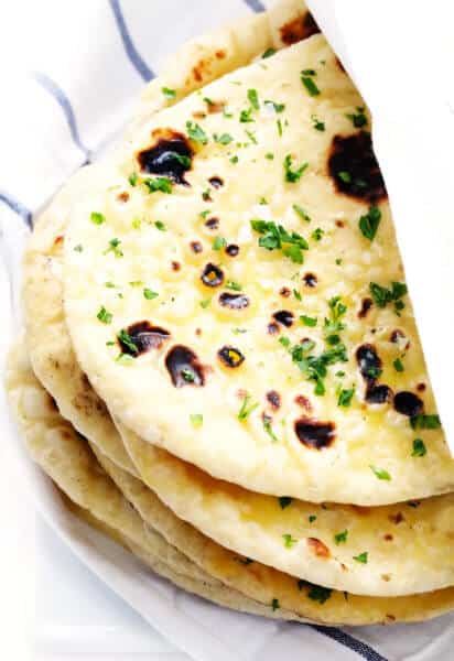 Homemade Naan Wrapped In Towel