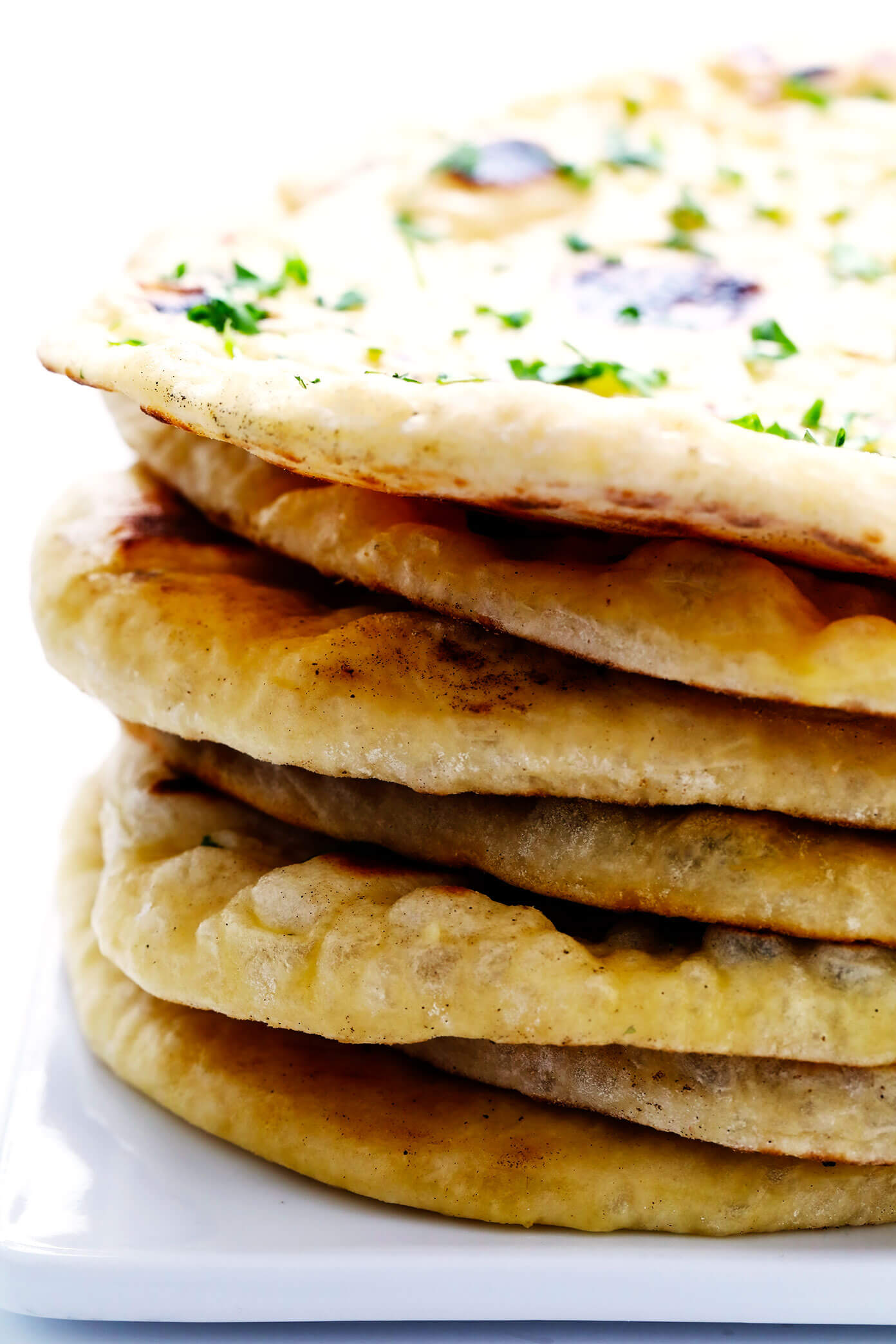 Stack of Homemade Naan Bread