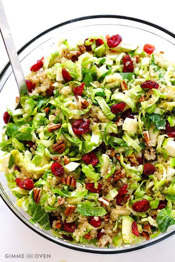 Brussels Sprouts, Cranberry and Quinoa Salad | gimmesomeoven.com