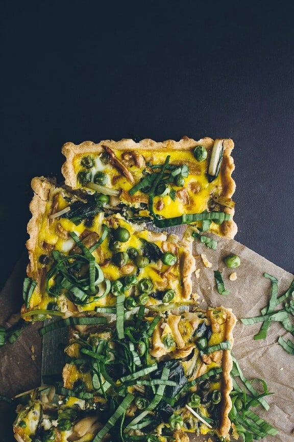 Loaded Vegetable Spring Quiche | vegetarianventures.com