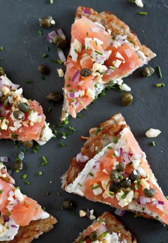 Smoked Salmon Potato Tartine | bloggingoverthyme.com