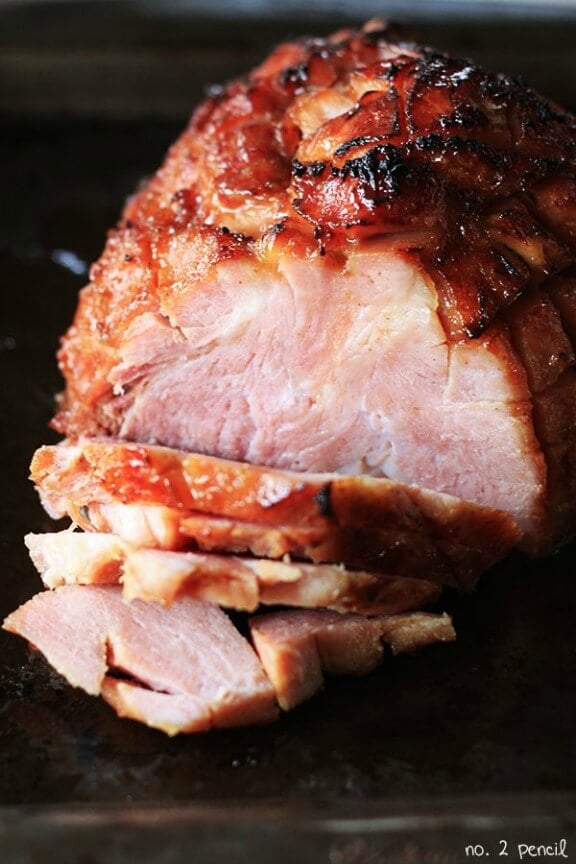 Slow Cooker Ham with Maple Brown Sugar Glaze | number-2-pencil.com
