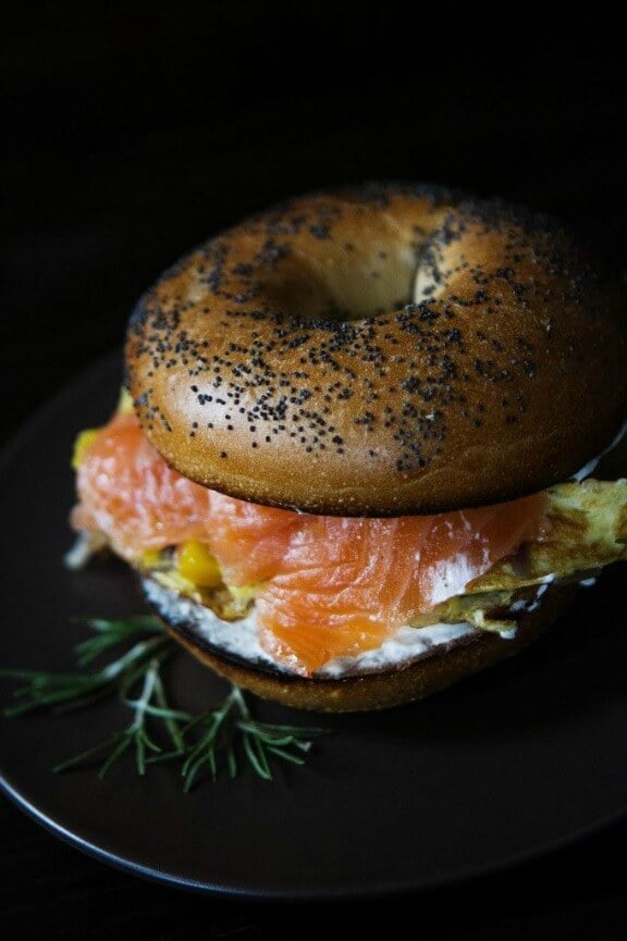 Smoked Salmon and Egg Breakfast Sandwich | athoughtforfood.net