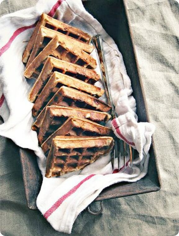 Banana Bread Yeasted Waffles | sevenspoons.net