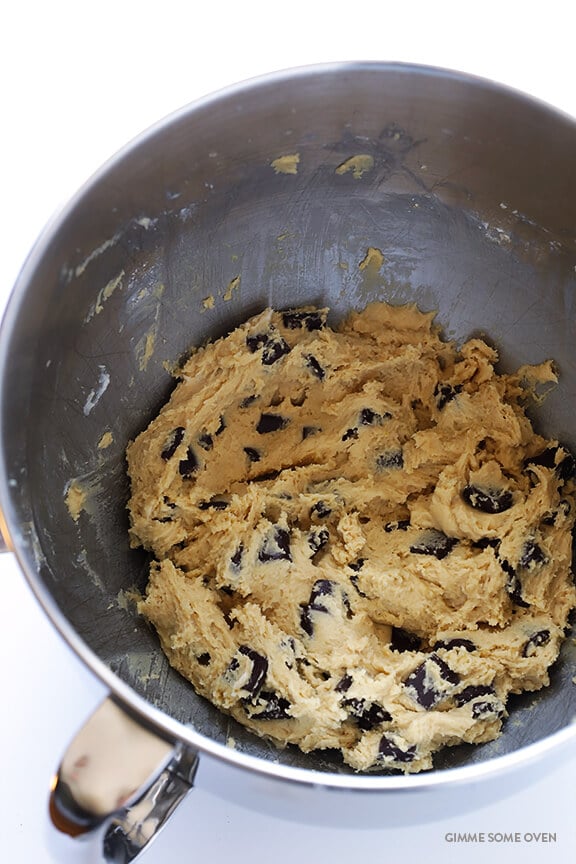 Bourbon Chocolate Chip Cookies -- soft, chewy, and made extra delicious with a hint of bourbon | gimmesomeoven.com