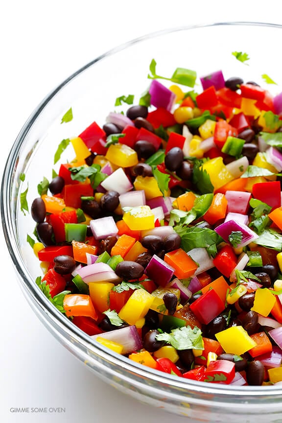 Rainbow Salsa -- easy to make, and so fresh and tasty! | gimmesomeoven.com