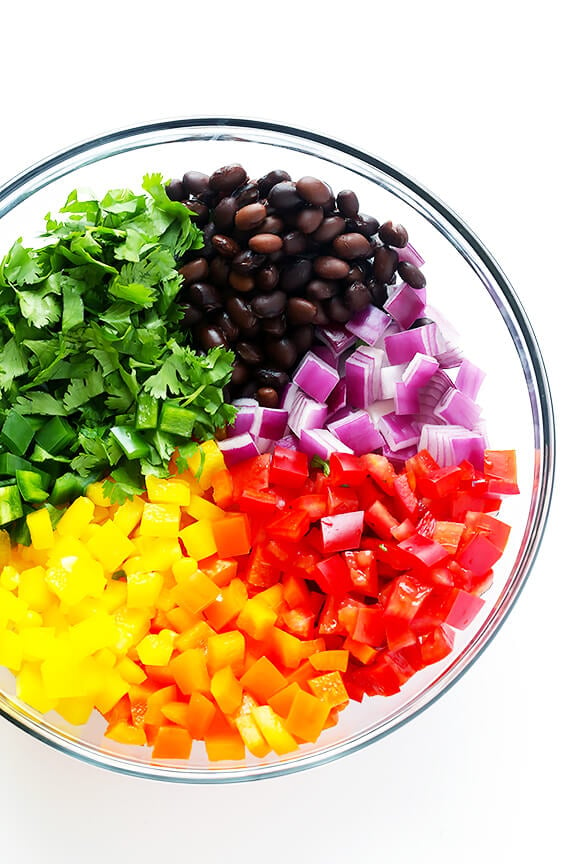 Rainbow Salsa -- easy to make, and so fresh and tasty! | gimmesomeoven.com