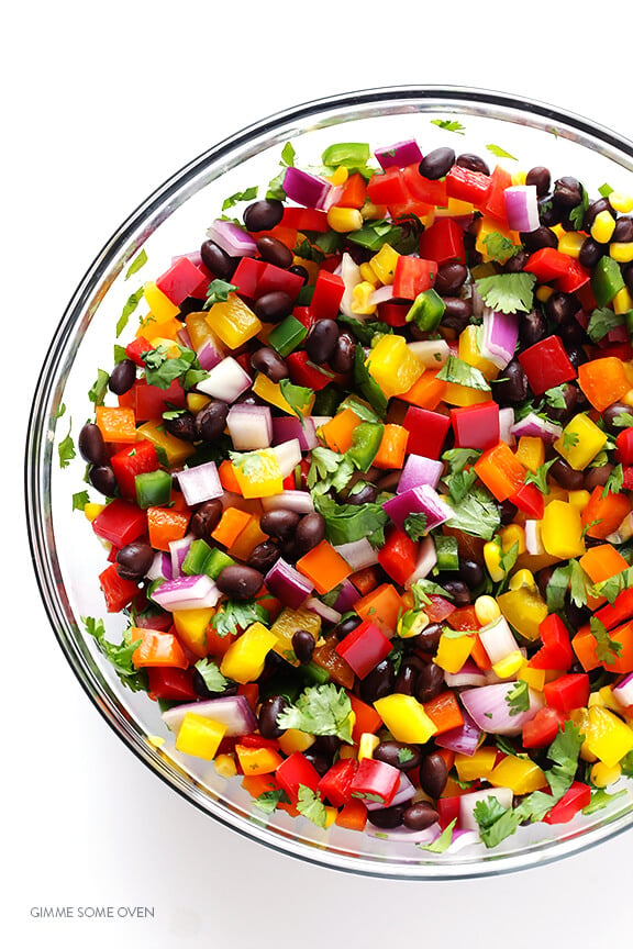 Rainbow Salsa -- easy to make, and so fresh and tasty! | gimmesomeoven.com