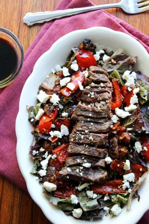 Steak Salad with Balsamic Vinaigrette | foodfaithfitness.com