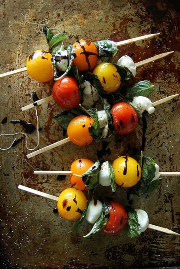 Grilled Caprese Kebabs | heatherchristo.com