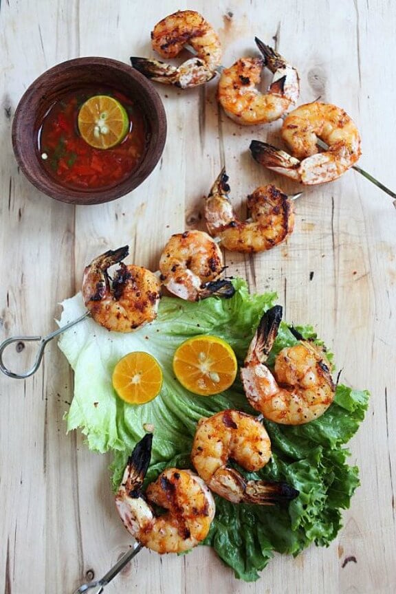 Lemongrass and Sriracha Grilled Shrimp | rasamalaysia.com