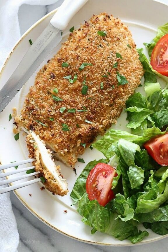 Mustard Herb Crusted Chicken Breasts | skinnytaste.com