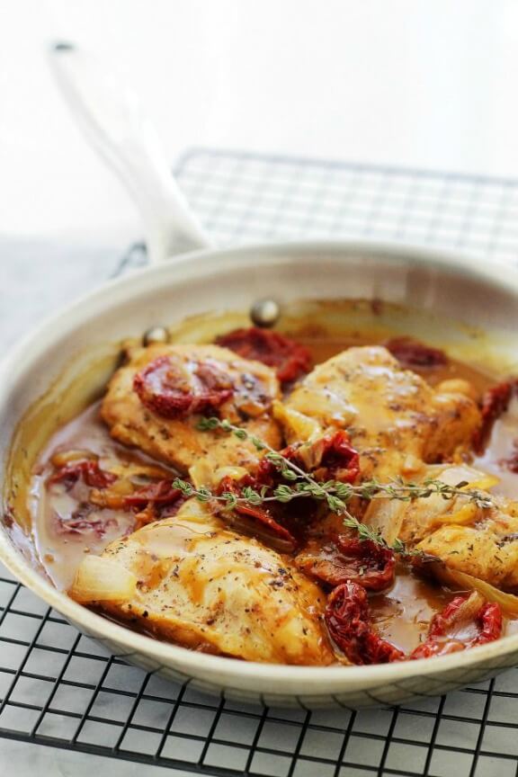 Pan-Seared Chicken Breasts with Sun Dried Tomatoes | diethood.com