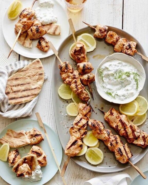 Yogurt Marinated Grilled Chicken Skewers | whatsgabbycooking.com