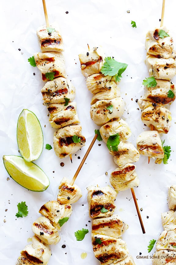 Tequila Lime Chicken Kabobs -- quick and easy to make, and SO good! | gimmesomeoven.com