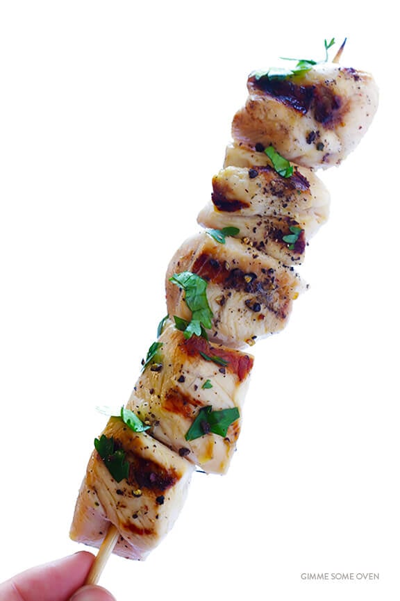 Tequila Lime Chicken Kabobs -- quick and easy to make, and SO good! | gimmesomeoven.com