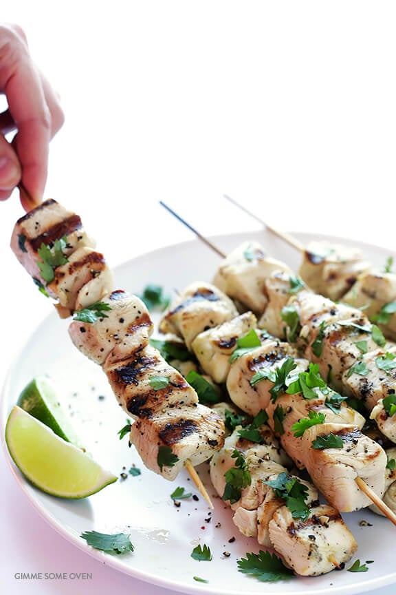 Tequila Lime Chicken Kabobs -- quick and easy to make, and SO good! | gimmesomeoven.com