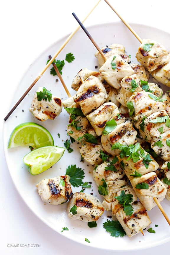 Tequila Lime Chicken Kabobs -- quick and easy to make, and SO good! | gimmesomeoven.com