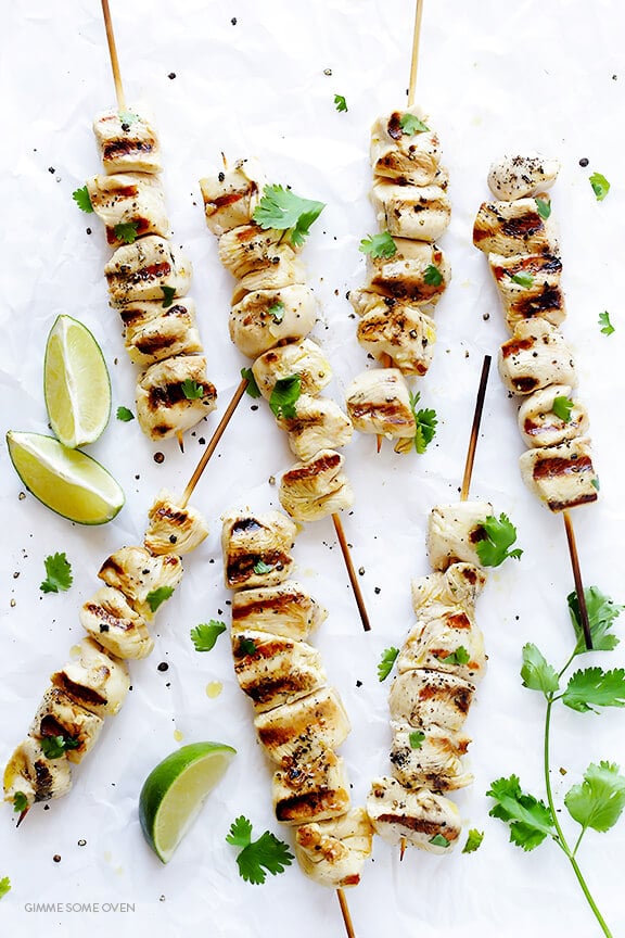 Tequila Lime Chicken Kabobs -- quick and easy to make, and SO good! | gimmesomeoven.com