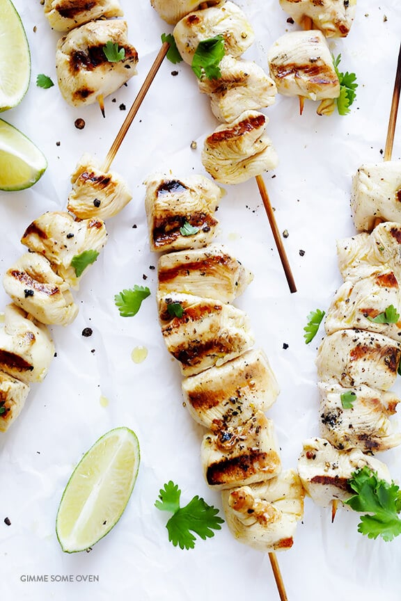 Tequila Lime Chicken Kabobs -- quick and easy to make, and SO good! | gimmesomeoven.com