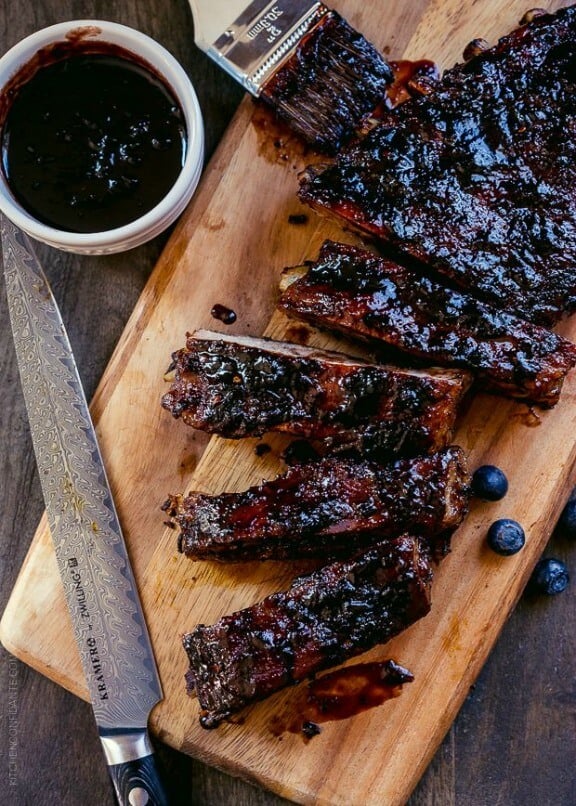 Baby Back Ribs with Blueberry Balsamic Barbecue Sauce | kitchenconfidante.com