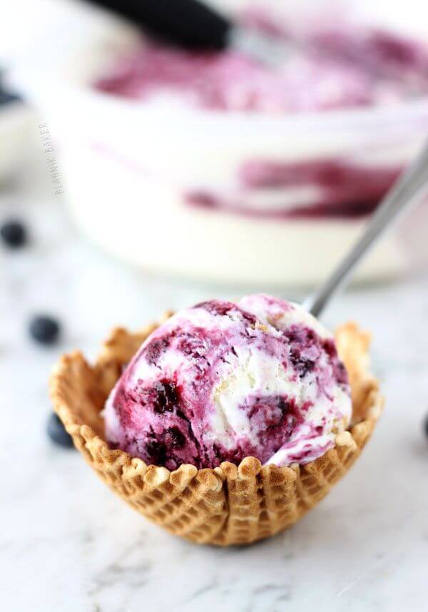 Blueberry Cheesecake Ice Cream | blahnikbaker.com