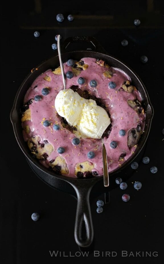 Hot Blueberry Cake with Vanilla Ice Cream | willowbirdbaking.com