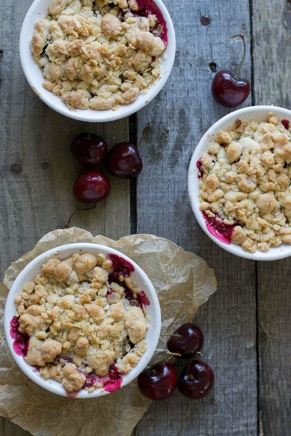 Individual Cherry Almond Crumbles | siftandwhisk.com