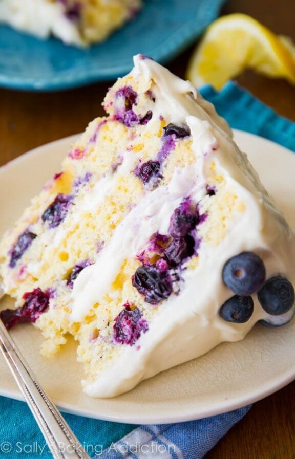 Lemon Blueberry Layer Cake | sallysbakingaddiction.com