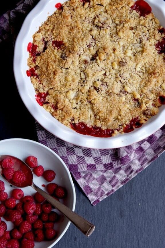 Rhubarb, Strawberry & Raspberry Crumble | eatlittlebird.com