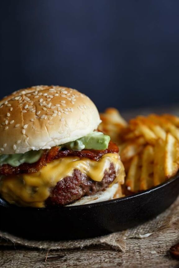 Stuffed Jalapeno Popper Bacon Cheeseburger | sharedappetite.com