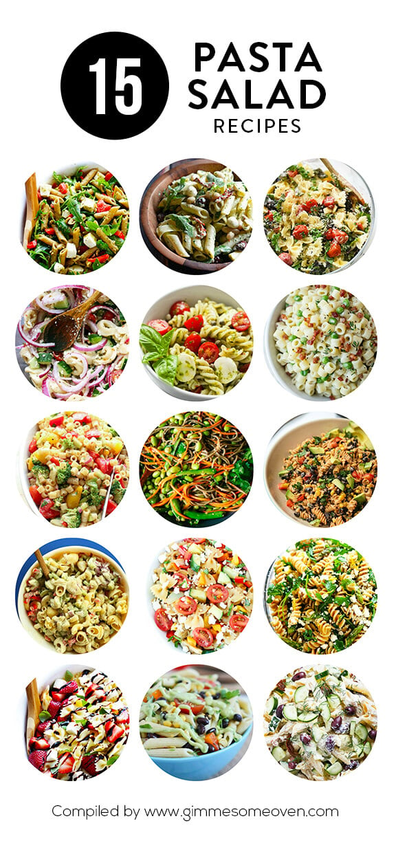 A delicious collection of 15 pasta salad recipes from food bloggers | gimmesomeoven.com