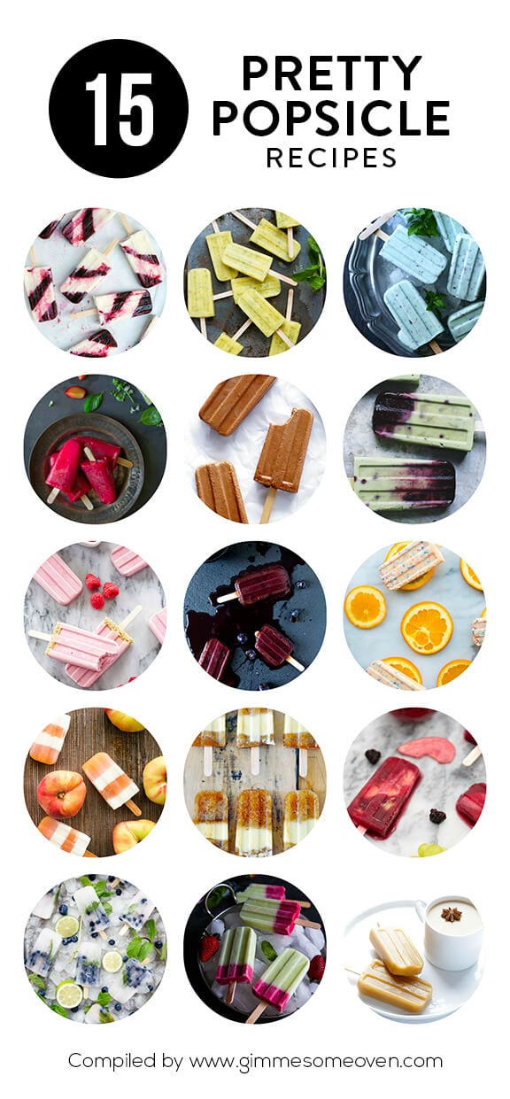 A delicious collection of pretty popsicle recipes from food bloggers | gimmesomeoven.com