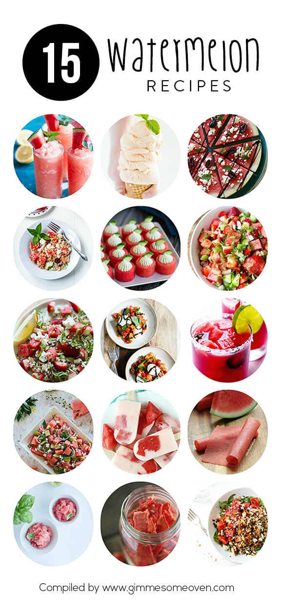 A delicious collection of watermelon recipes from food bloggers | gimmesomeoven.com