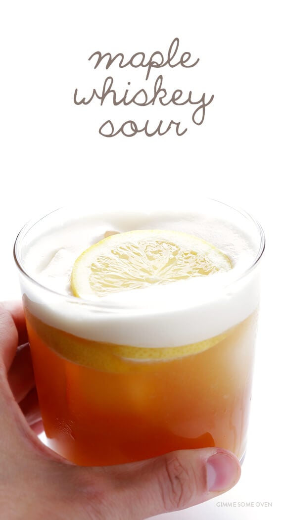 Maple Whiskey Sour -- naturally sweetened, and so refreshing! | gimmesomeoven.com