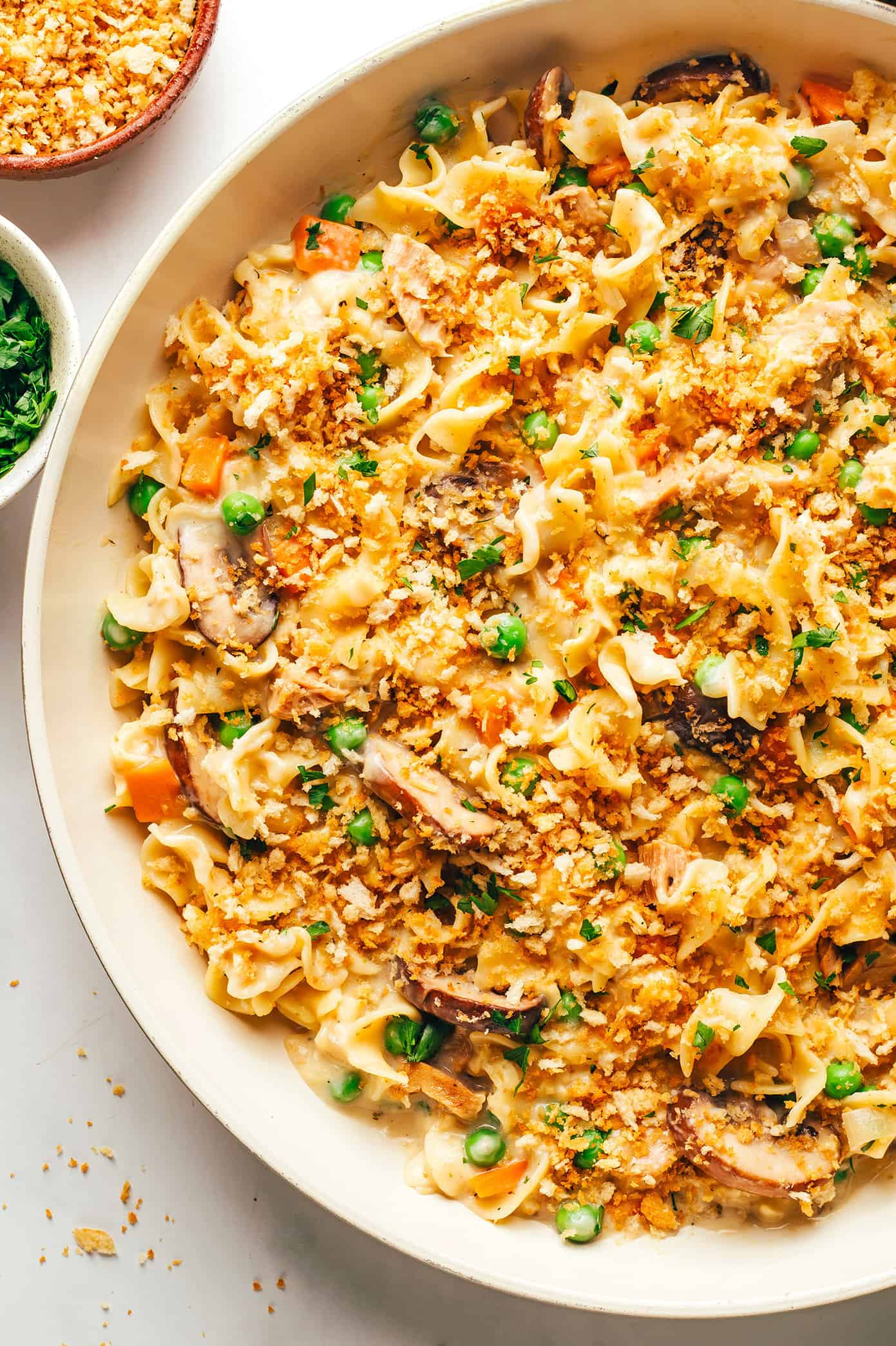 Tuna Noodle Casserole in Pan